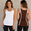 Football Tank Top - White/Brown