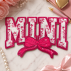 CP1239 - Mini Floral Chenille Bow Patch - Pink