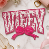 CP1233 - Wifey Floral Chenille Bow Patch - Pink