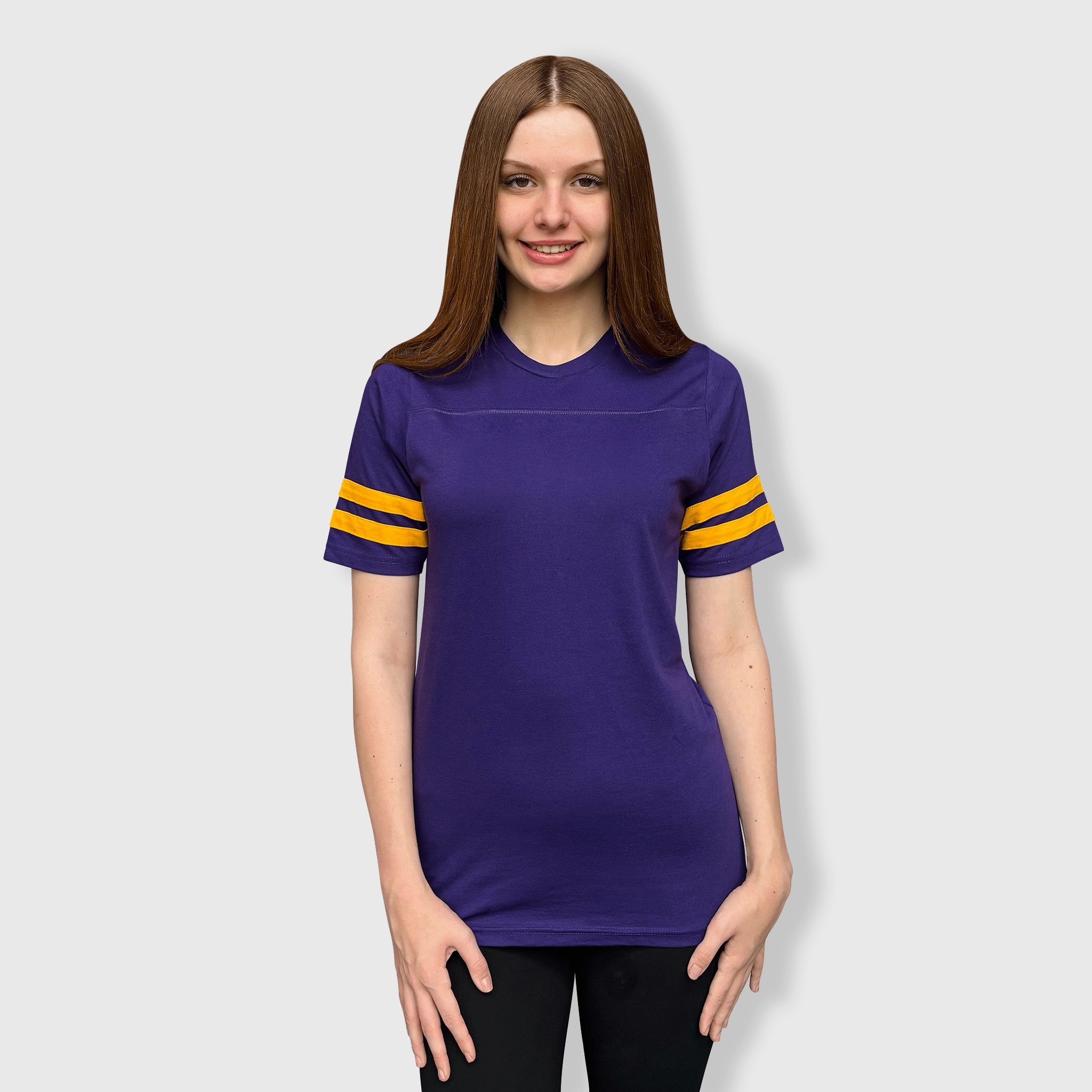 Purple & Gold 2 Stripes Jersey Tee | ILTEX Apparel Purple & Gold 2 Stripes Jersey Tee | ILTEX Apparel