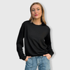 100% Polyester Sweatshirt Cotton-Feel - Black