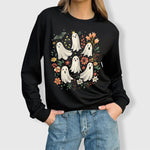 ILTEX Apparel Adult Clothing Boo Crew Floral Halloween Tee