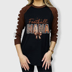 ILTEX Apparel Adult Clothing Bow & Ball Mama Tee - Football Tee