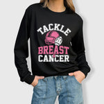 ILTEX Apparel Adult Clothing Breast Cancer Awareness Game Tee - Black Sweatshirt