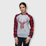 ILTEX Apparel Adult Clothing Buffalo Plaid 'Merry Christmas' Raglan Hoodie