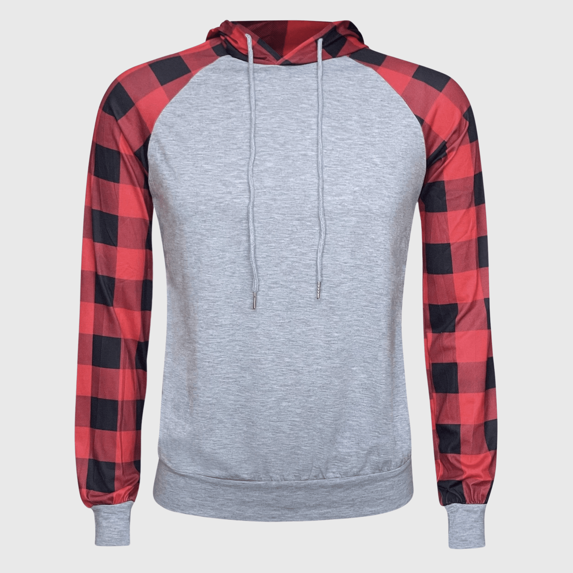 ILTEX Apparel Adult Clothing Buffalo Plaid Plain Raglan Hoodie