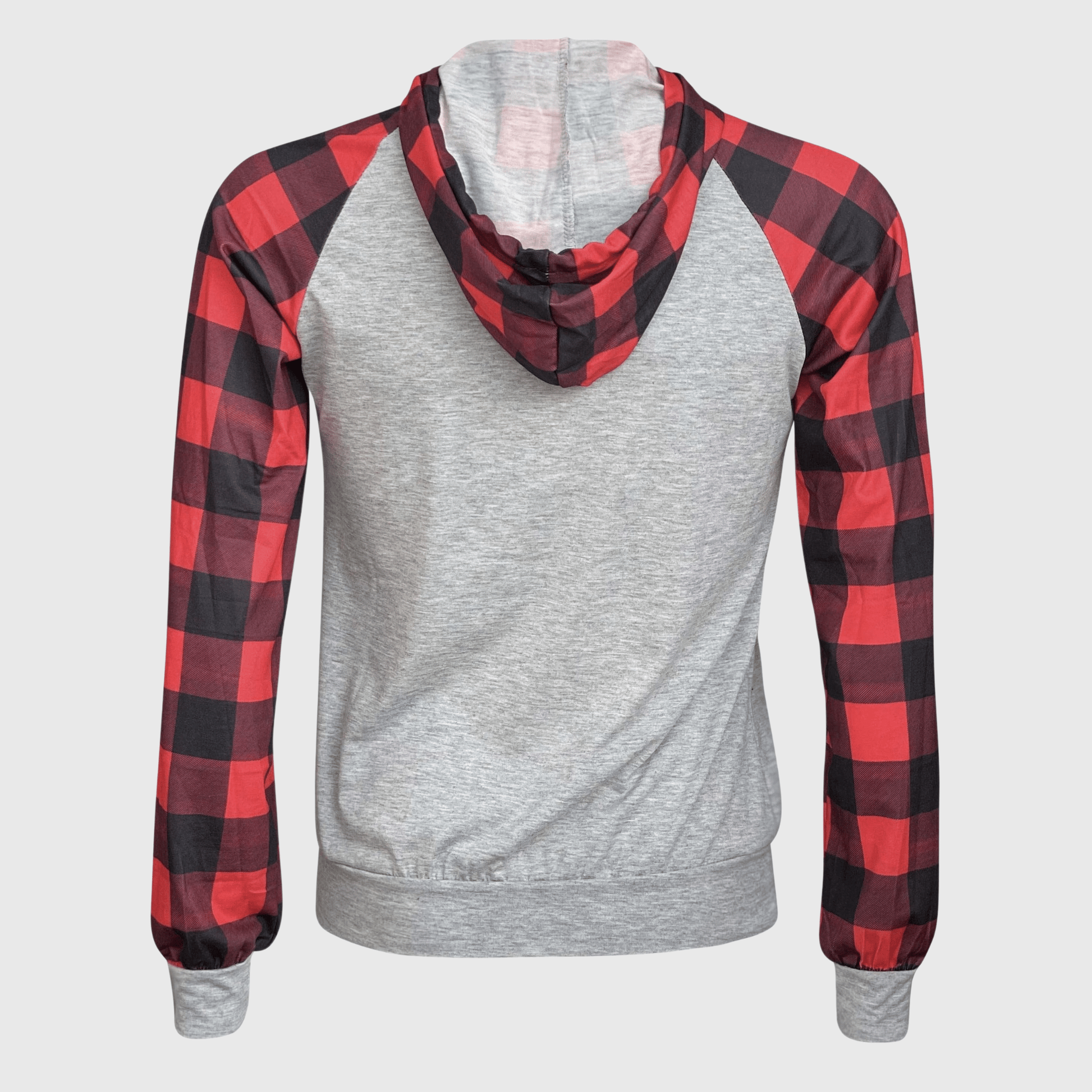 ILTEX Apparel Adult Clothing Buffalo Plaid Plain Raglan Hoodie