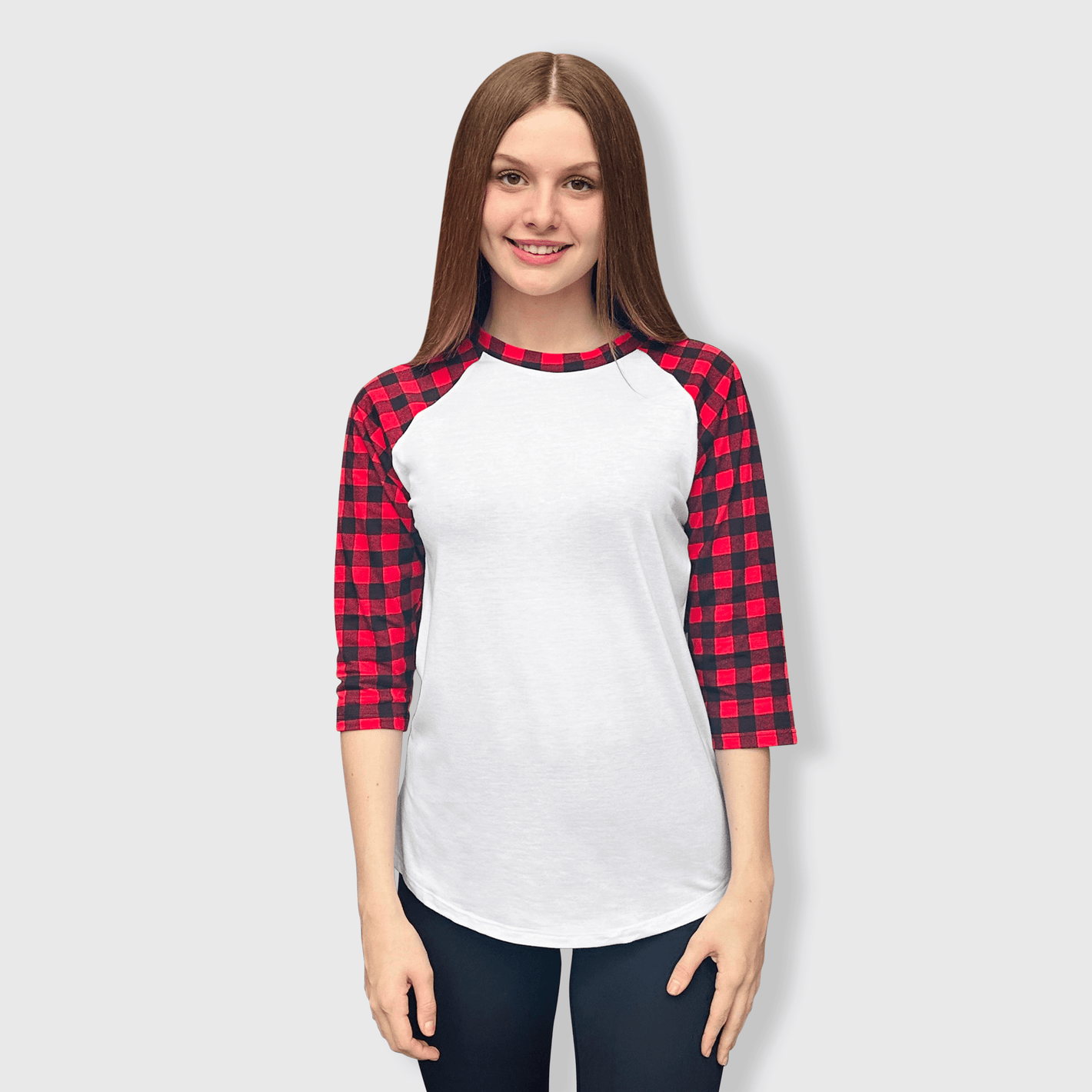 ILTEX Apparel Adult Clothing Buffalo Plaid White Red Top Adult
