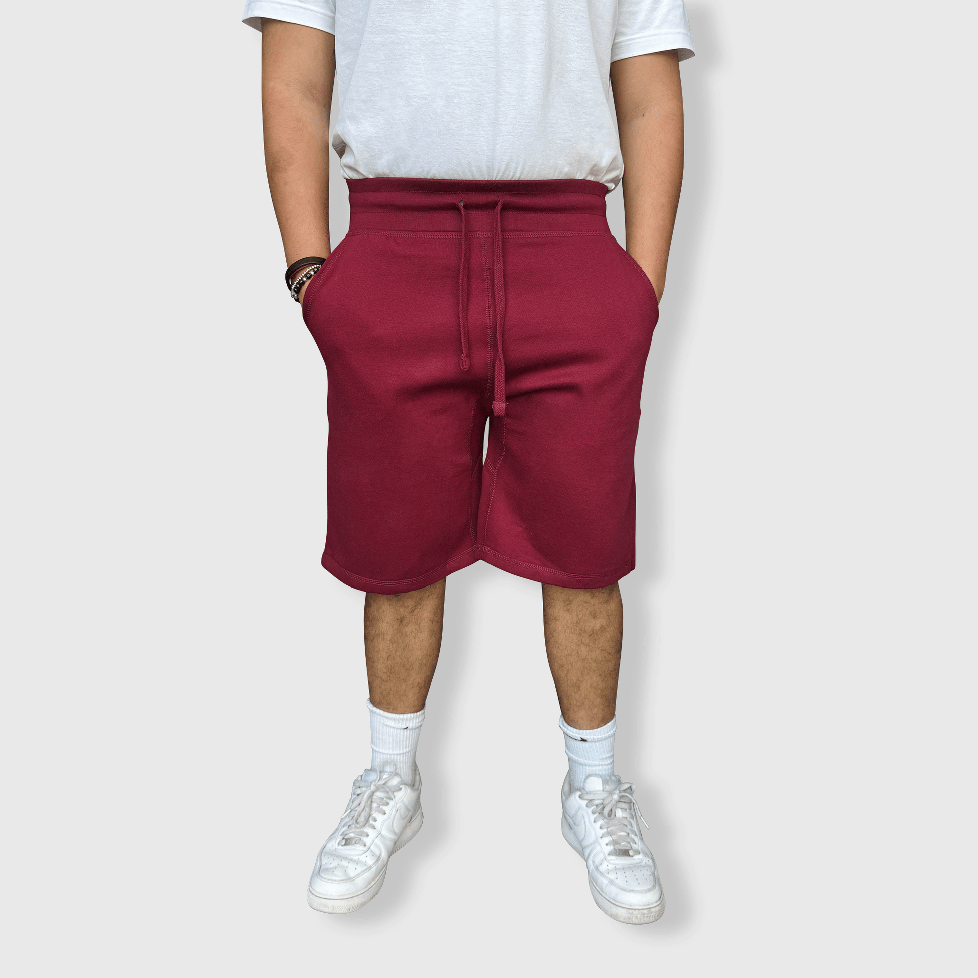 ILTEX Apparel Adult Clothing Burgundy / Medium Adult Basic Fleece Jogger Shorts