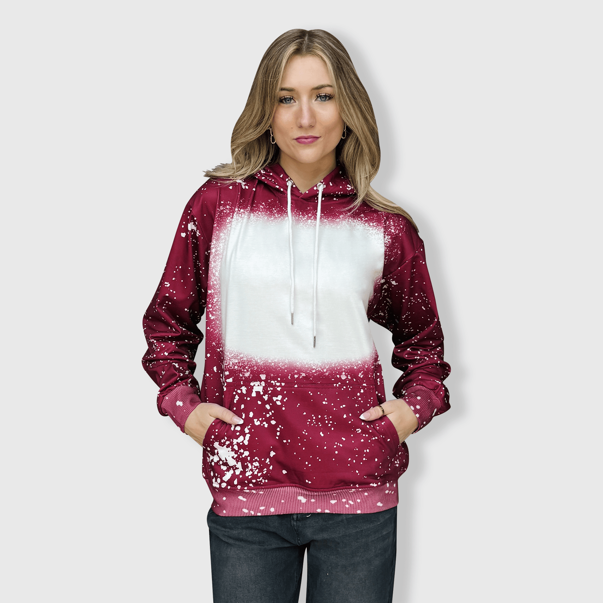 ILTEX Apparel Adult Clothing Burgundy / Small Faux Bleached Hoodie