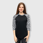 ILTEX Apparel Adult Clothing Cheetah Black Gray Polyester Top