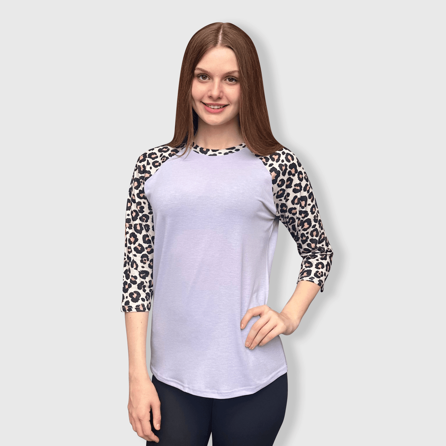 ILTEX Apparel Adult Clothing Cheetah Lavender Polyester Top