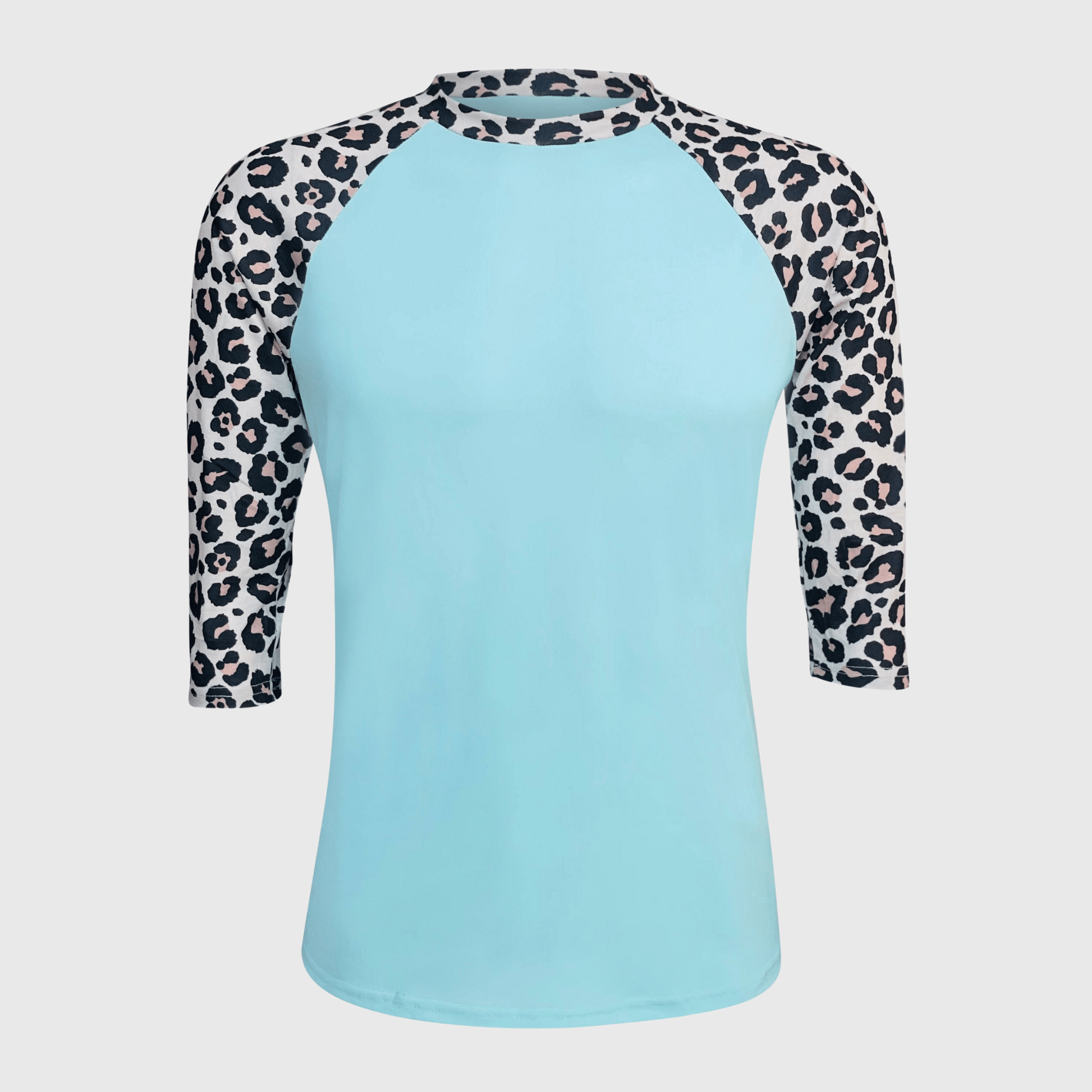 ILTEX Apparel Adult Clothing Cheetah Light Cyan Polyester Top