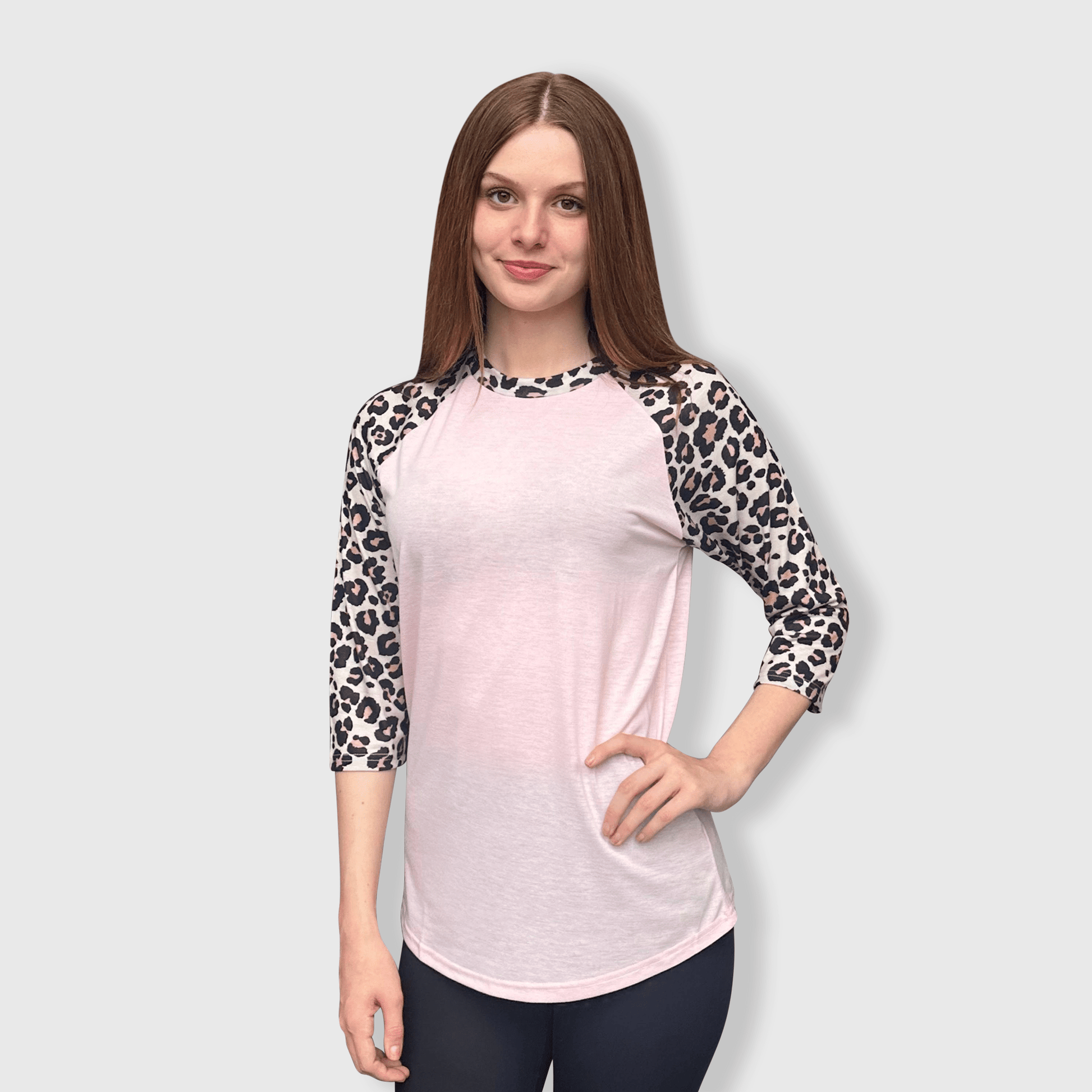 ILTEX Apparel Adult Clothing Cheetah Light Pink Polyester Top