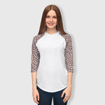 ILTEX Apparel Adult Clothing Cheetah White Polyester Top
