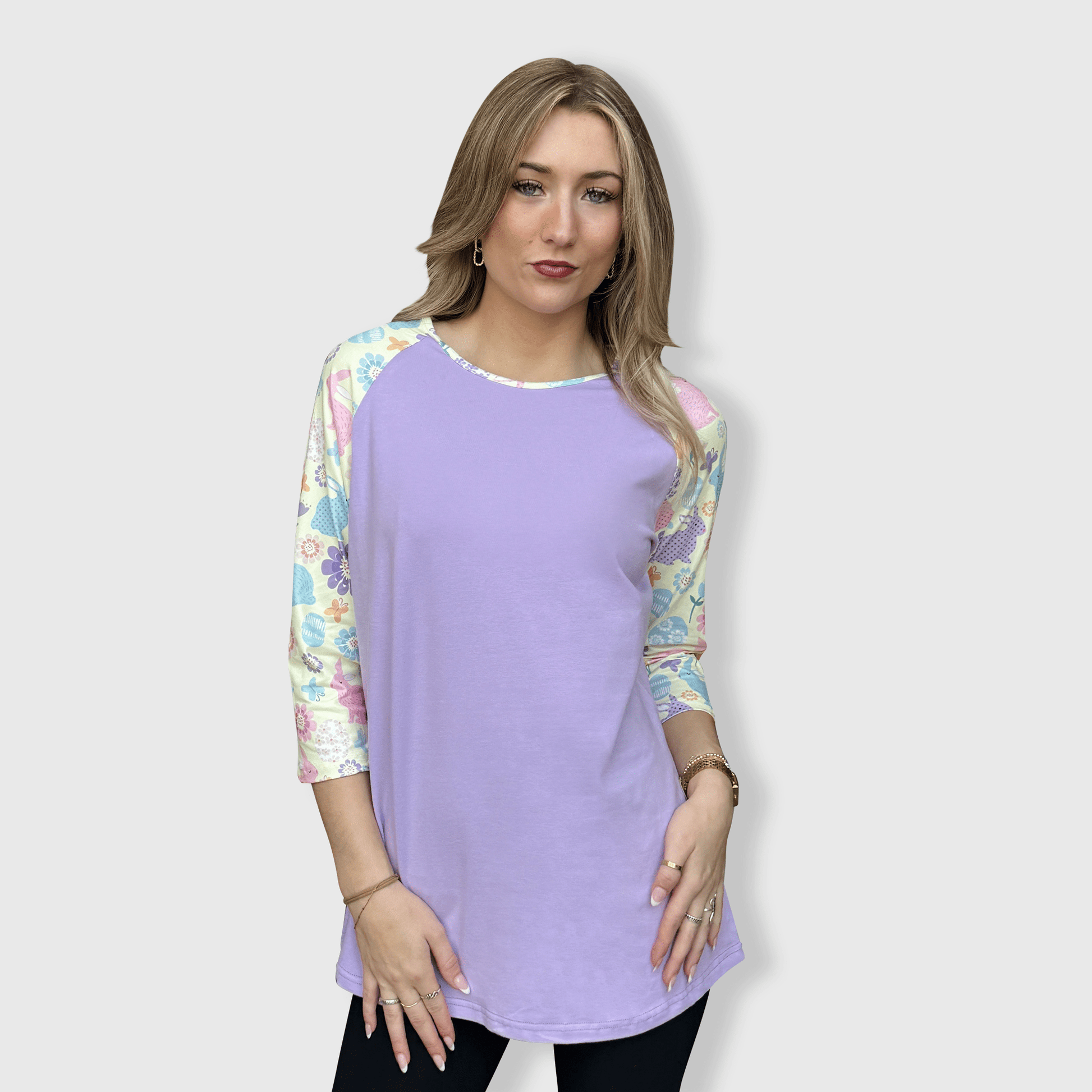 ILTEX Apparel Adult Clothing Easter Lavender Bunny Top