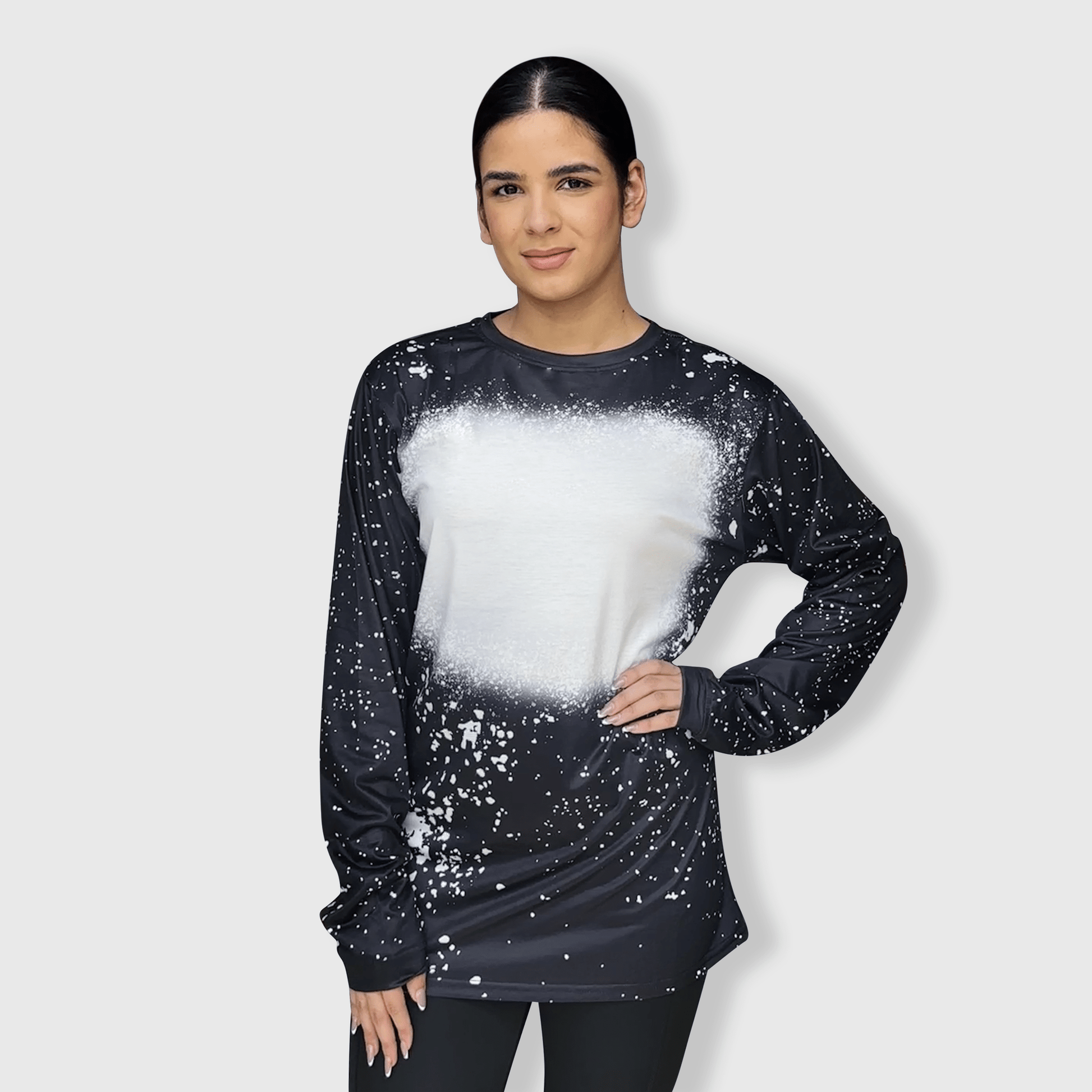 ILTEX Apparel Adult Clothing FAUX Bleached Long Sleeve Tee