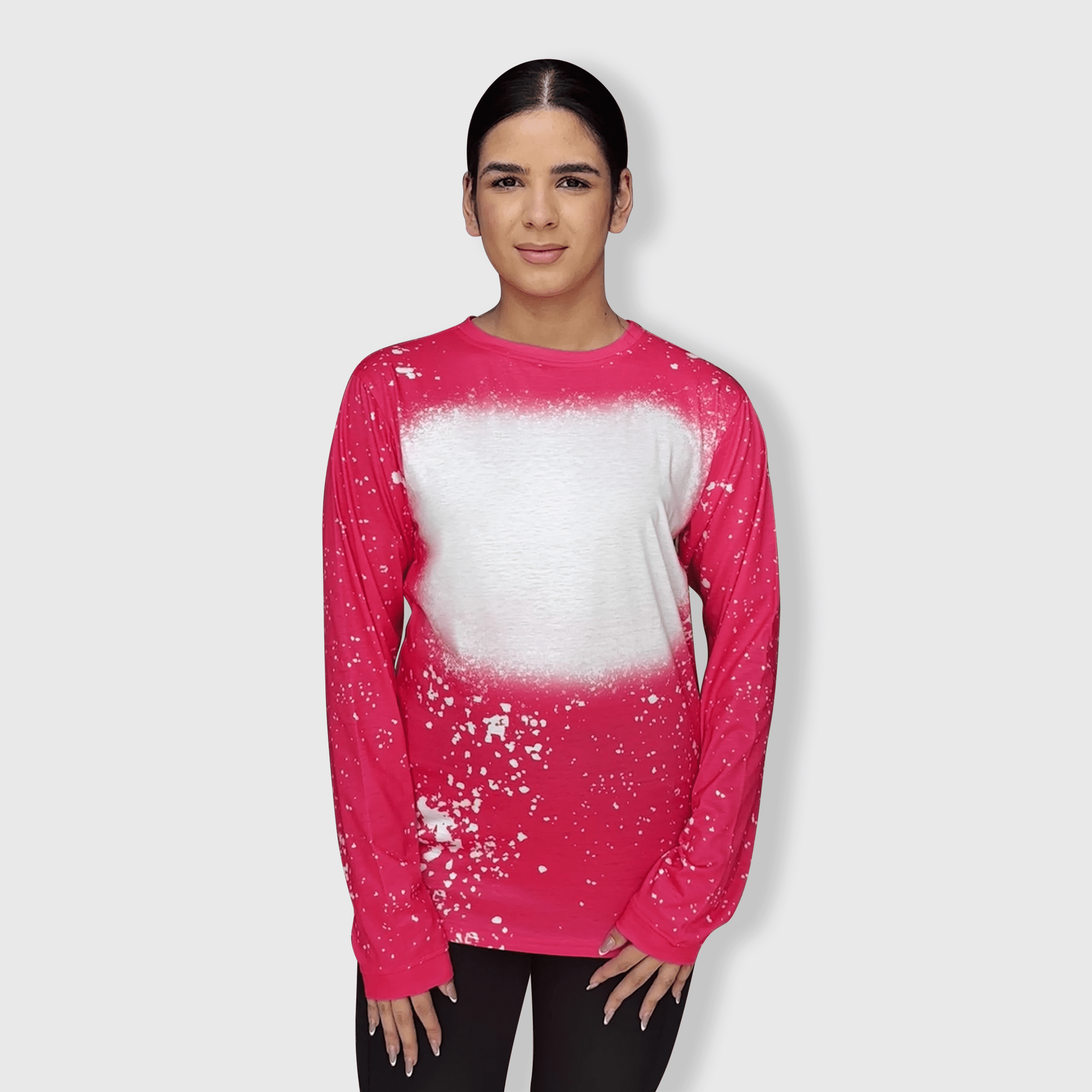 ILTEX Apparel Adult Clothing FAUX Bleached Long Sleeve Tee