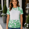 Cloud Distressed Blank Faux Bleached Top - Green