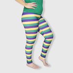 ILTEX Apparel Adult Clothing Mardi Gras Striped Leggings
