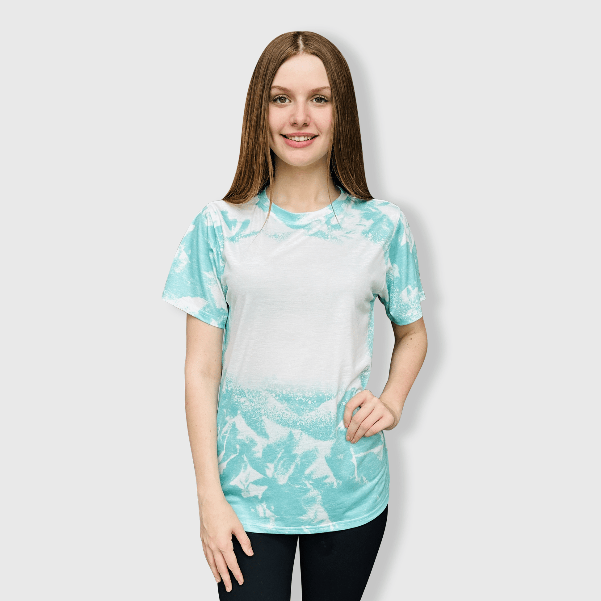 ILTEX Apparel Adult Clothing Mint / Small Cloud Distressed Blank Faux Bleached Top
