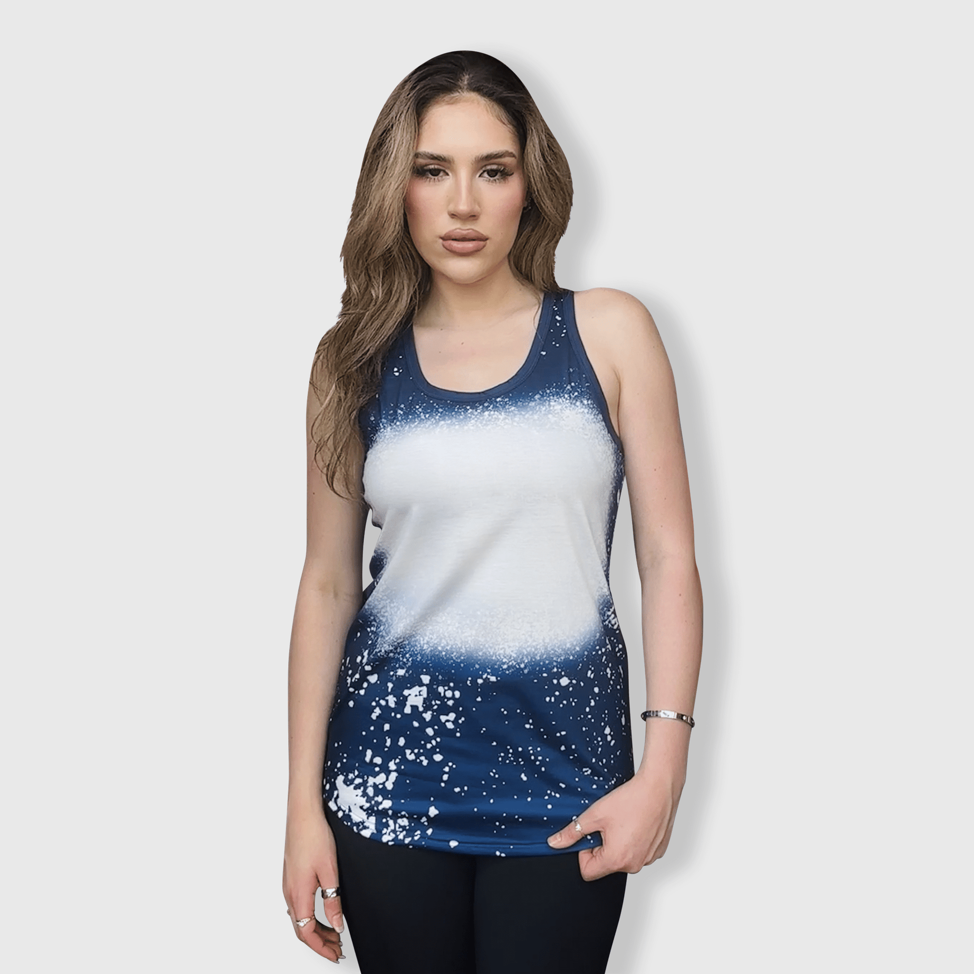 ILTEX Apparel Adult Clothing Navy / Small Faux Bleached Tank Top - Adult