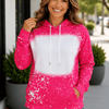 Faux Bleached Hoodie - Pink