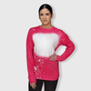 FAUX Bleached Long Sleeve Tee - Pink