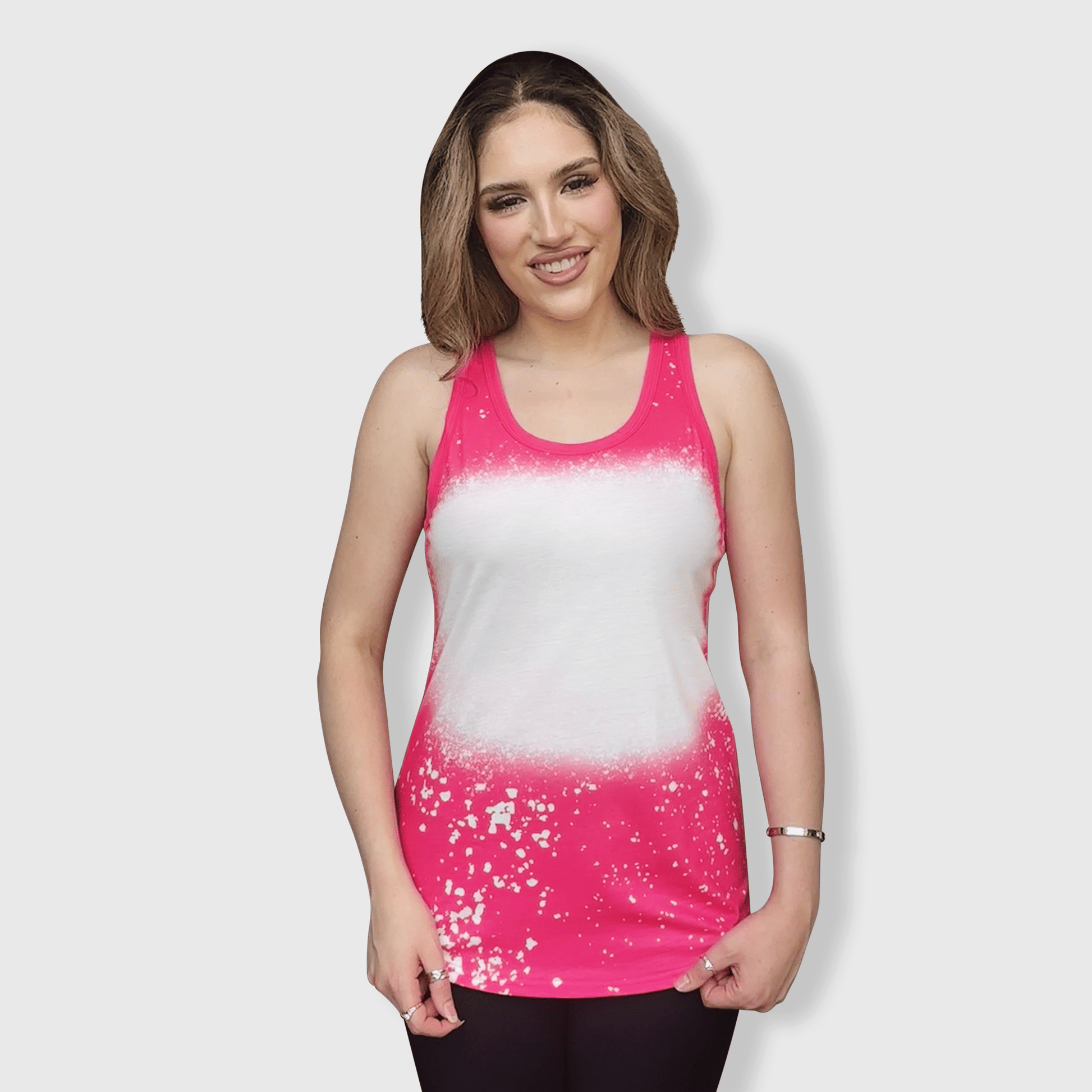 ILTEX Apparel Adult Clothing Pink / Small Faux Bleached Tank Top - Adult