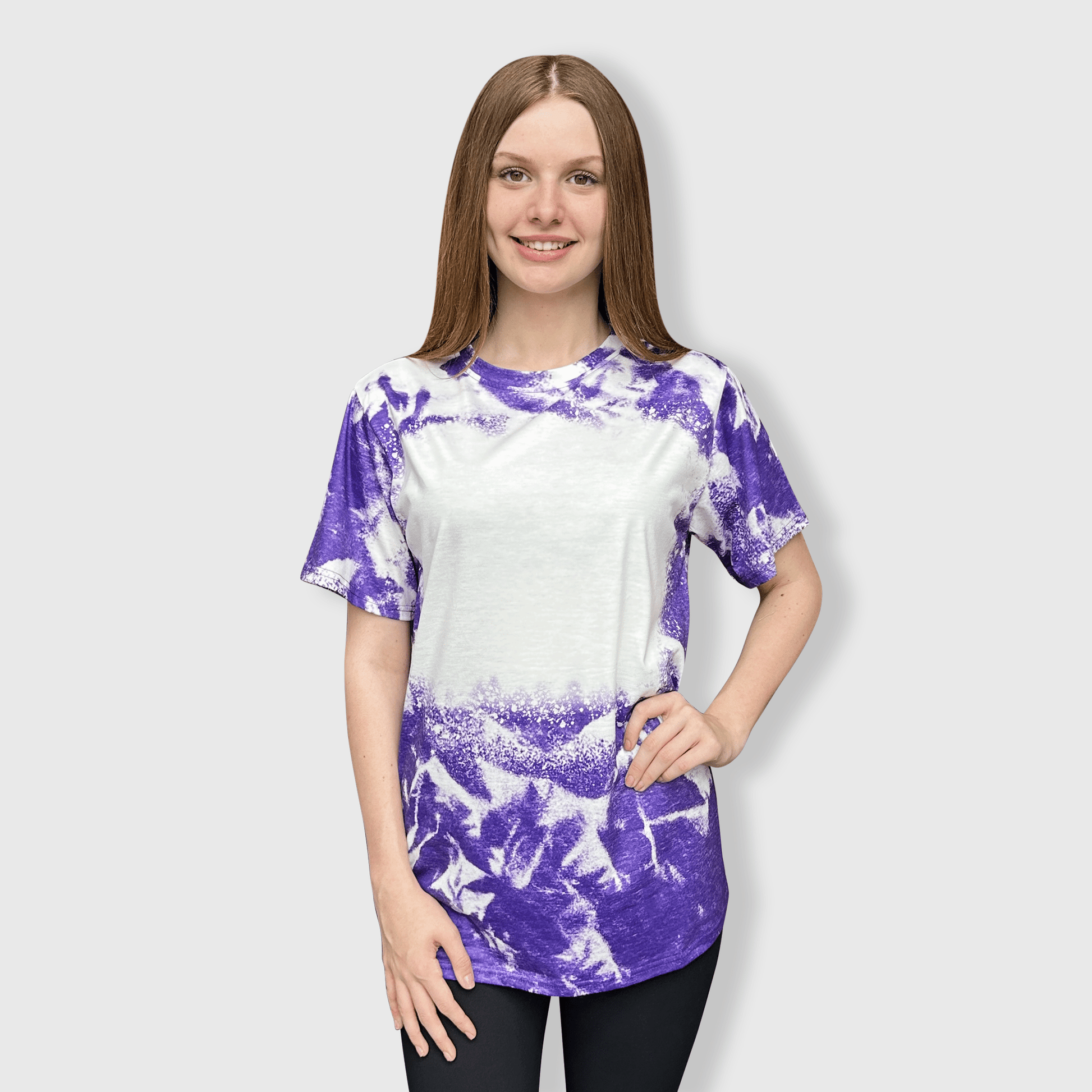 ILTEX Apparel Adult Clothing Purple / Small Cloud Distressed Blank Faux Bleached Top