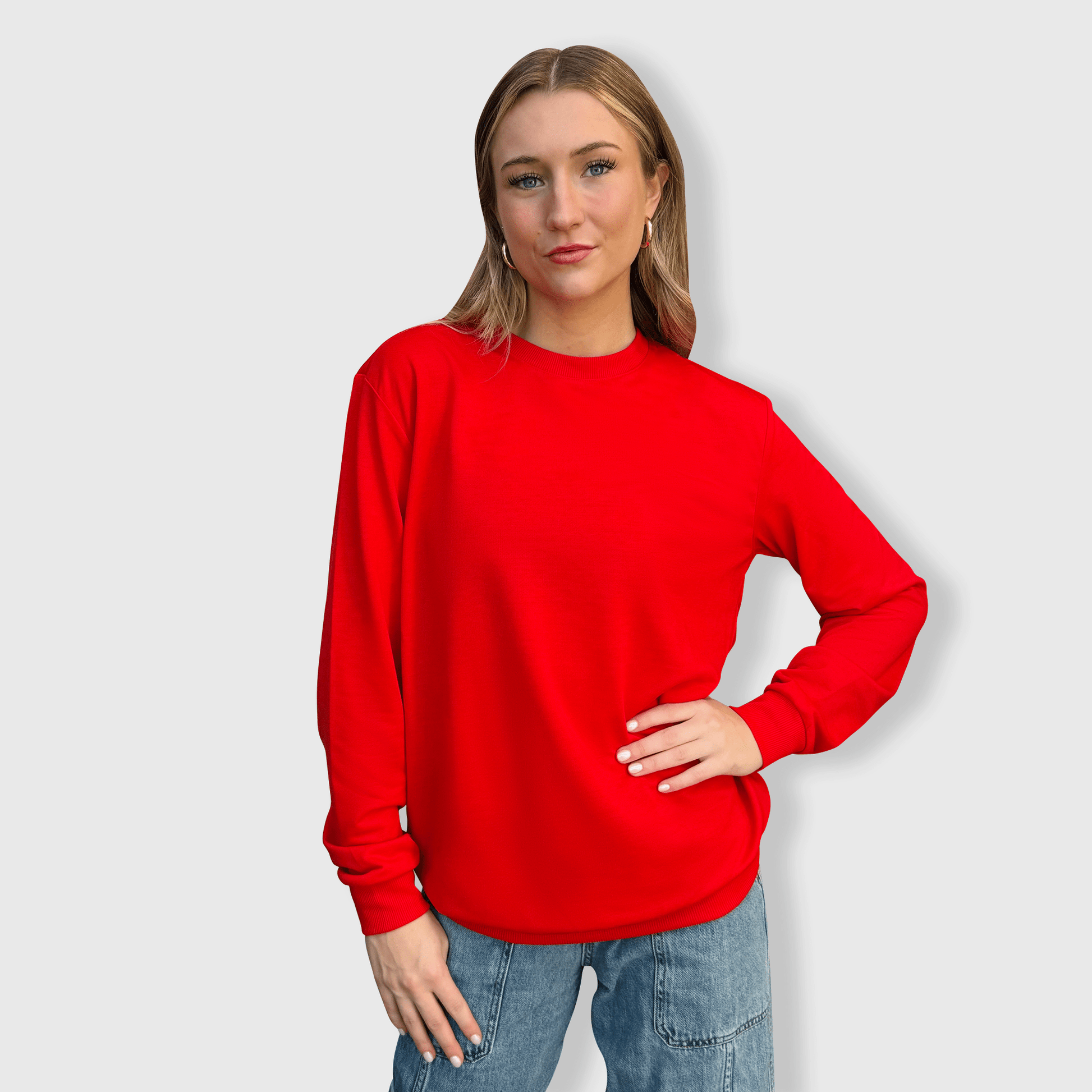 ILTEX Apparel Adult Clothing Red / Small 100% Polyester Sweatshirt Cotton-Feel