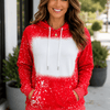 Faux Bleached Hoodie - Red