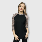 ILTEX Apparel Adult Clothing Snake Print Black Polyester Top