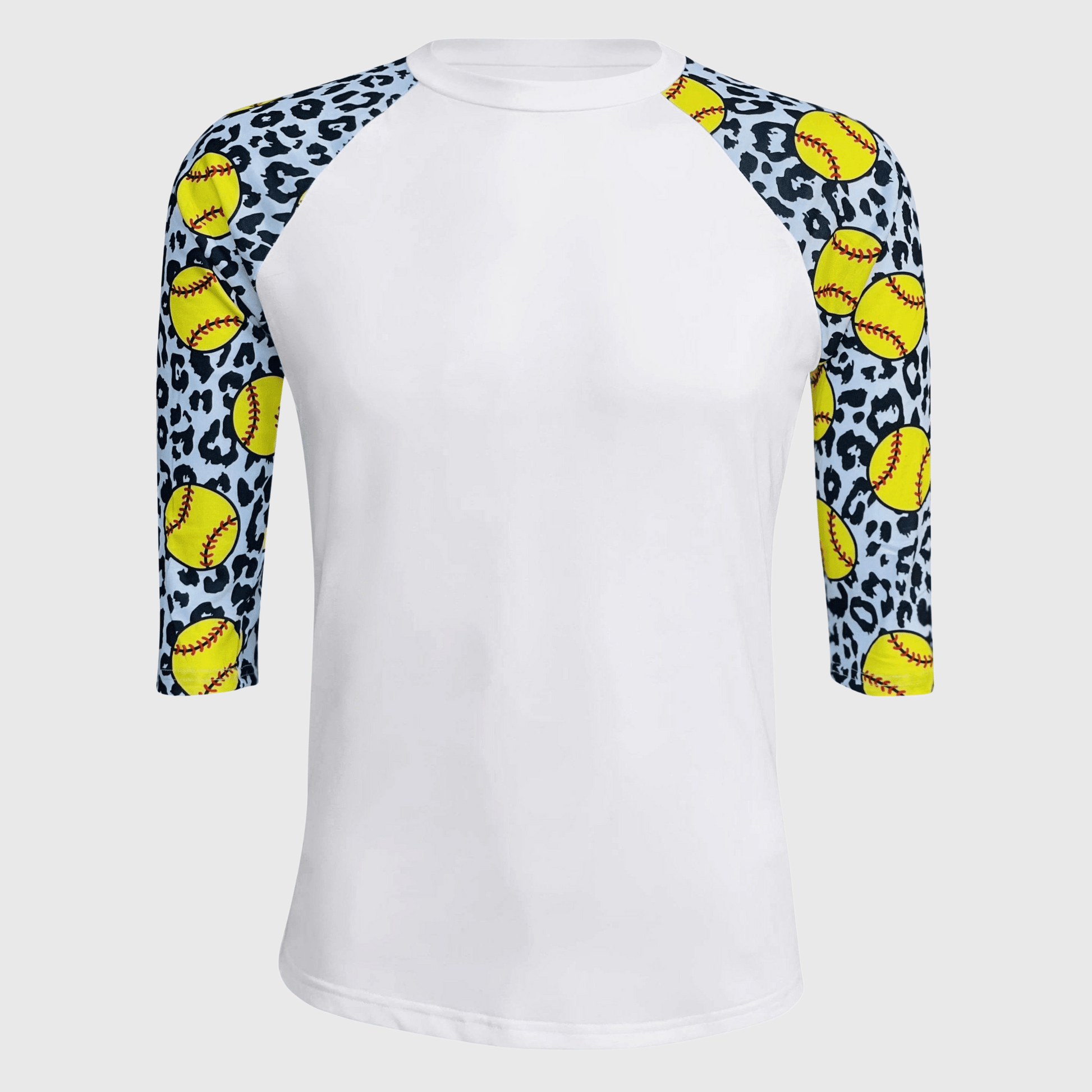 ILTEX Apparel Adult Clothing Softball Cheetah White Polyester Top