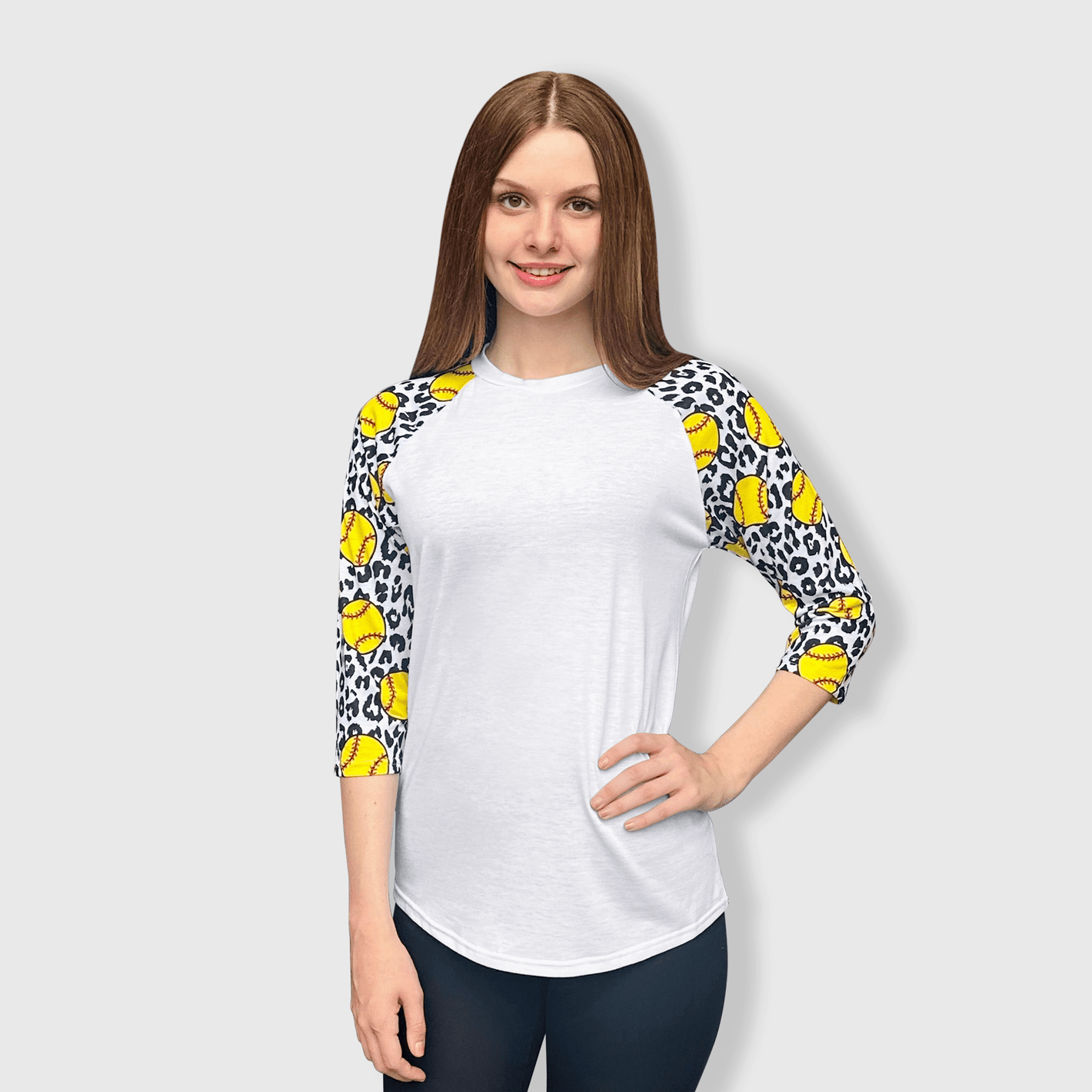 ILTEX Apparel Adult Clothing Softball Cheetah White Polyester Top