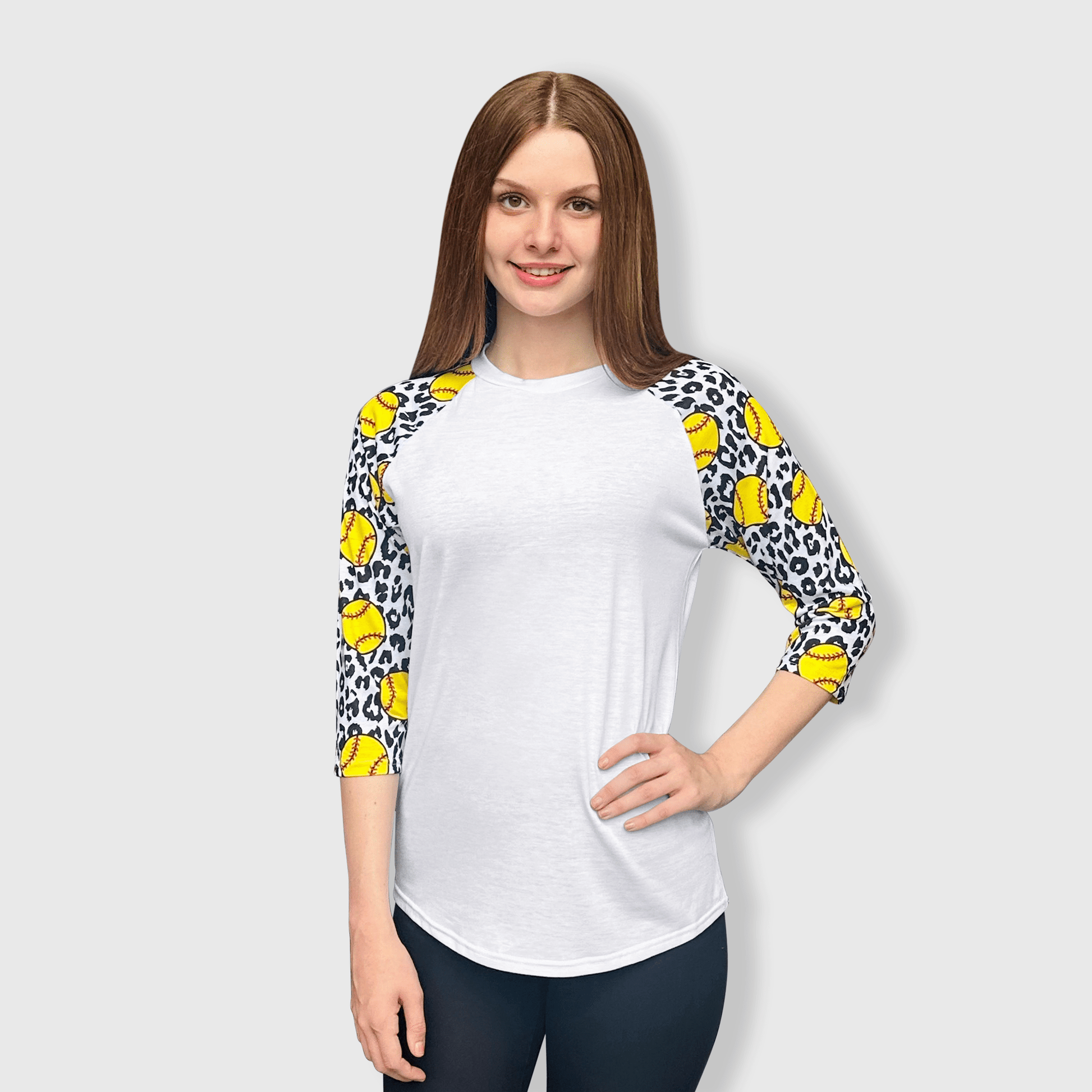 ILTEX Apparel Adult Clothing Softball Cheetah White Polyester Top