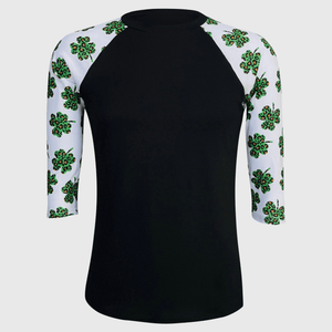 ILTEX Apparel Adult Clothing St. Patrick's Clover Cheetah Black Polyester Top