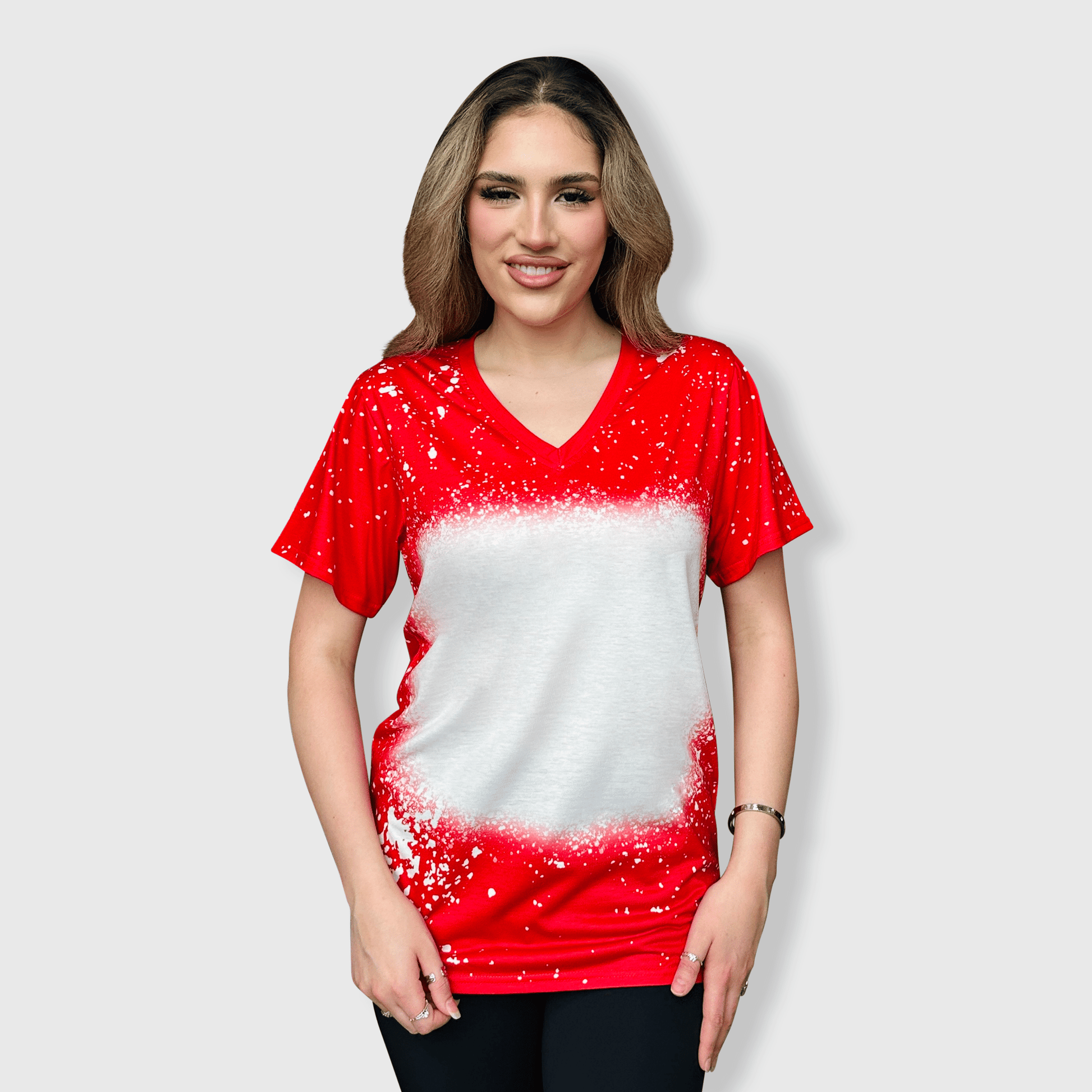 ILTEX Apparel Adult Clothing V-Neck FAUX Bleached Tees