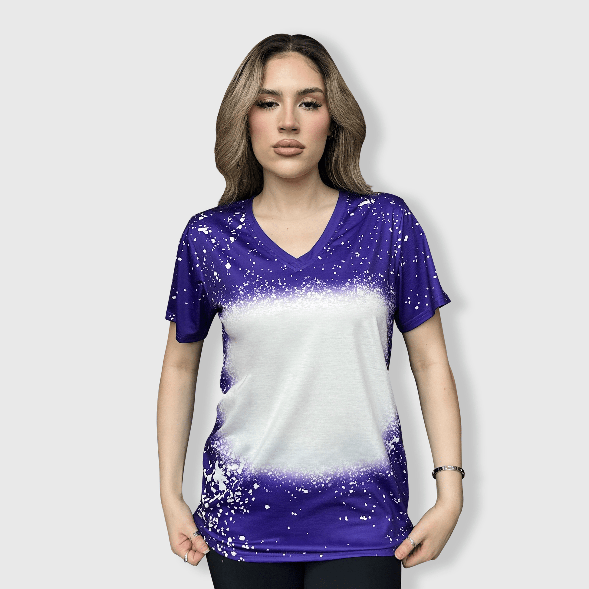 ILTEX Apparel Adult Clothing V-Neck FAUX Bleached Tees