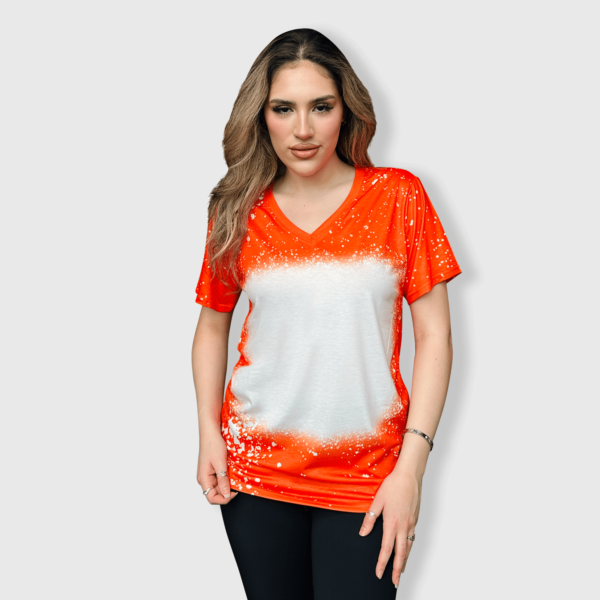 ILTEX Apparel Adult Clothing V-Neck FAUX Bleached Tees
