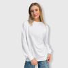 100% Polyester Sweatshirt Cotton-Feel - White