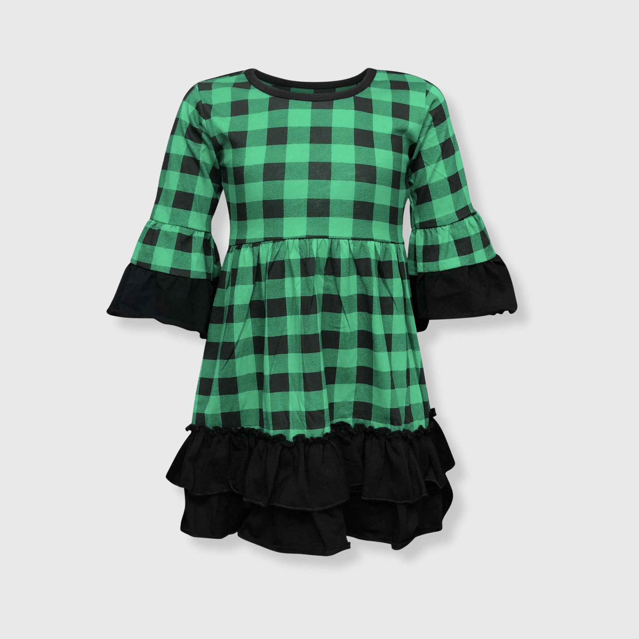 Buffalo Plaid Green Dress Kids | ILTEX Apparel Buffalo Plaid Green Dress Kids | ILTEX Apparel