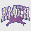CP1240 - Amen Floral Chenille Bow Patch - Lavender