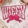 CP1233 - Wifey Floral Chenille Bow Patch - Pink