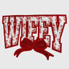 CP1233 - Wifey Floral Chenille Bow Patch - Red