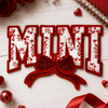 CP1239 - Mini Floral Chenille Bow Patch - Red