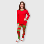 ILTEX Apparel Christmas Red Green Family Pajama Set (Kids & Adult)