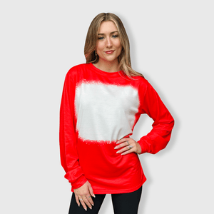 ILTEX Apparel Faux Bleached Crewneck Long Sleeve Top