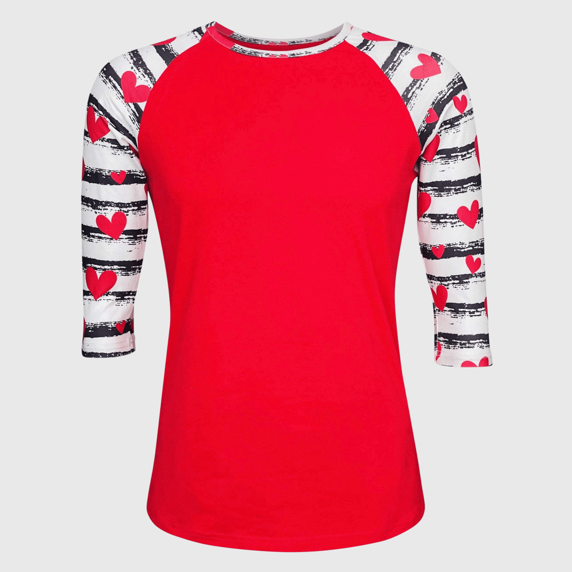 ILTEX Apparel Heart Striped Red Top