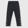 Kids Long Pants with Ankle Buttons - Black/Gold